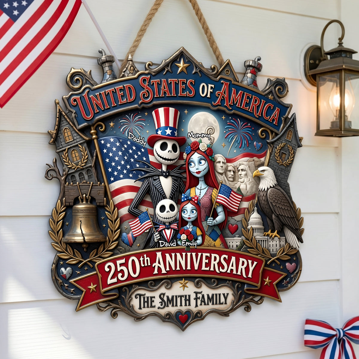 Celebrate 250 Years of Unity! - Personalized Patriotic Family Acrylic Sign Acrylic Sign PopCulturePrints
