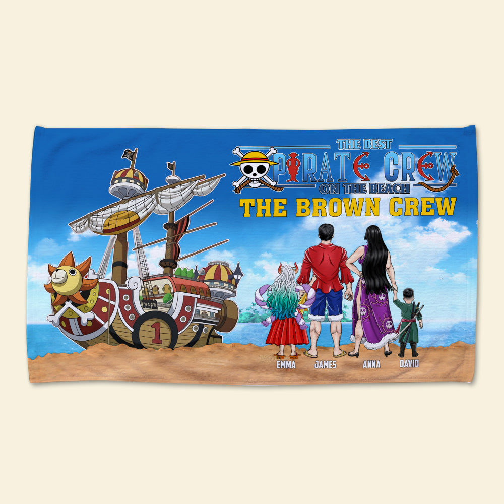 Personalized Pirate Family Beach Towel Beach Towel PopCulturePrints