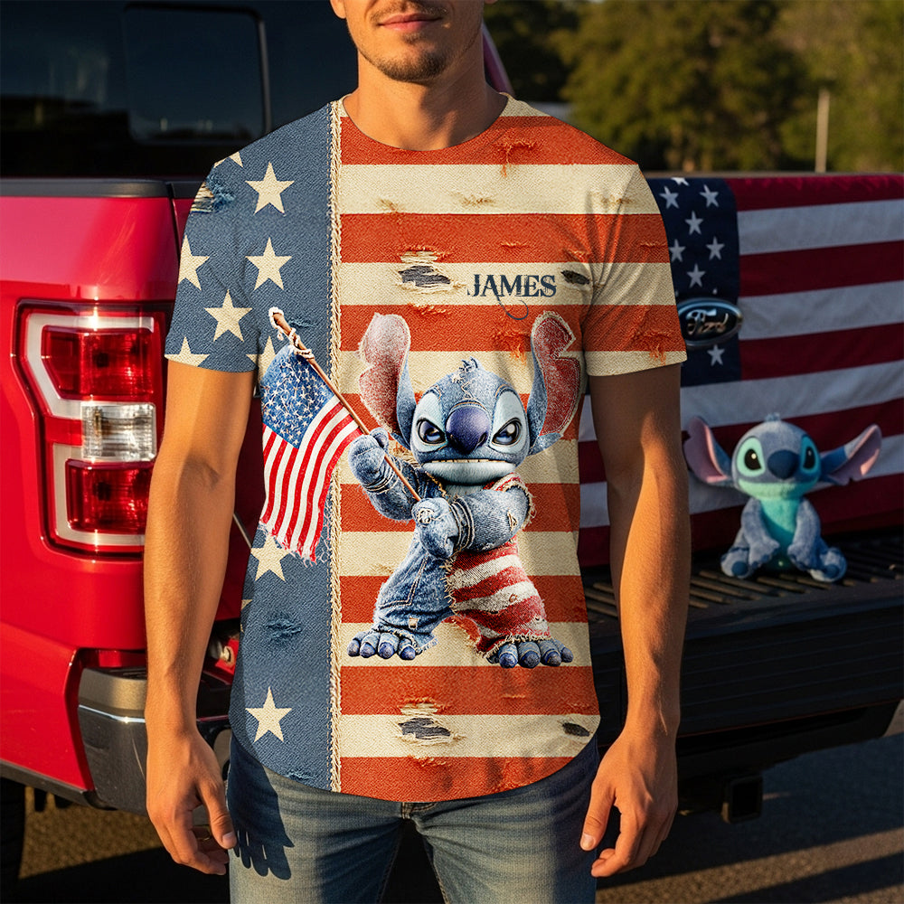 Stitched with Love: Celebrate Your Inner Blue Monster - Personalized Blue Monster Lovers Shirt AOP Products PopCulturePrints