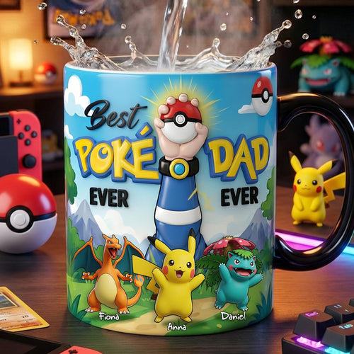 Best Poke Dad Ever - Custom Personalized Coffee Mug for Dads and Grandpas Coffee Mug PopCulturePrints