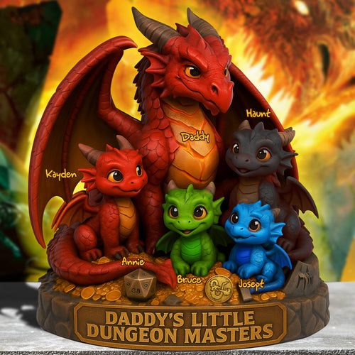 “Dragons Make the Best Dads” - Personalized Dragon Dad Acrylic Plaque - Custom Gift for Fathers, Grandfathers & Dads Shaped Plaques PopCulturePrints