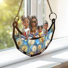 Load image into Gallery viewer, “Together Under the Moon – A Special Bond” - Personalized Window Hanging Suncatcher Ornament - Perfect Gift for Mom, Grandma and Kids Suncatcher Ornament PopCulturePrints
