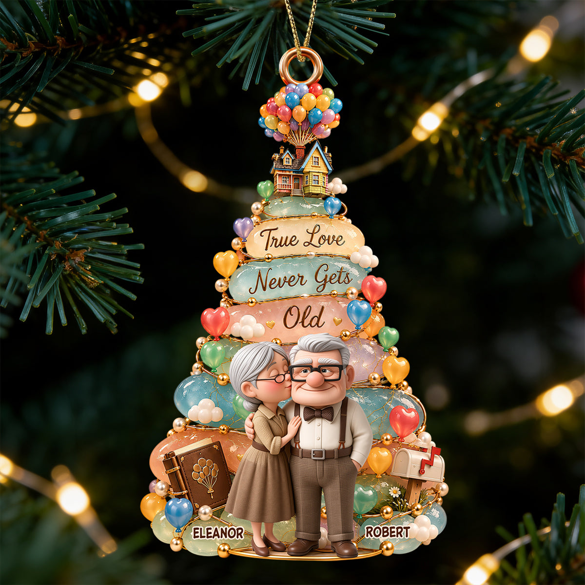 True Love Never Gets Old - Personalized Christmas Ornament for Couples Ornament PopCulturePrints