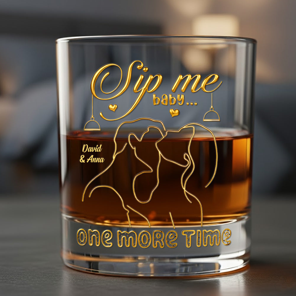 Sip Me Baby One More Time - Personalized 11oz Drinking Glass for Couples Glass PopCulturePrints