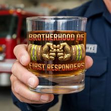 Load image into Gallery viewer, "Brotherhood of First Responders – A Toast to Heroes!" - Personalized Drinking Glass for Brothers
