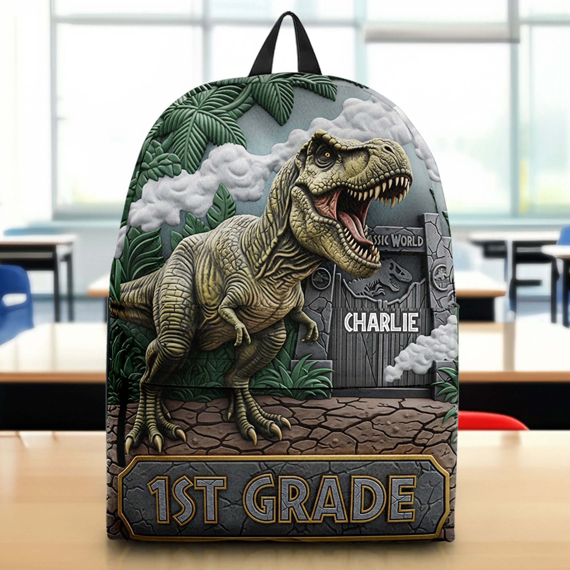 Unleash Adventure with Your Personalized Dinosaur Backpack - Fun Custom Gift for Kids Backpack PopCulturePrints
