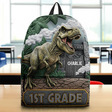 Load image into Gallery viewer, Unleash Adventure with Your Personalized Dinosaur Backpack - Fun Custom Gift for Kids Backpack PopCulturePrints

