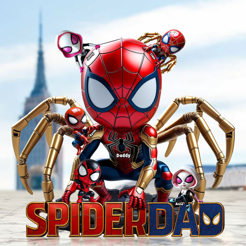 “Swing into Action with Spider Dad” – Personalized Gift for Dads, Grandpas & Superheroes Shaped Plaques PopCulturePrints