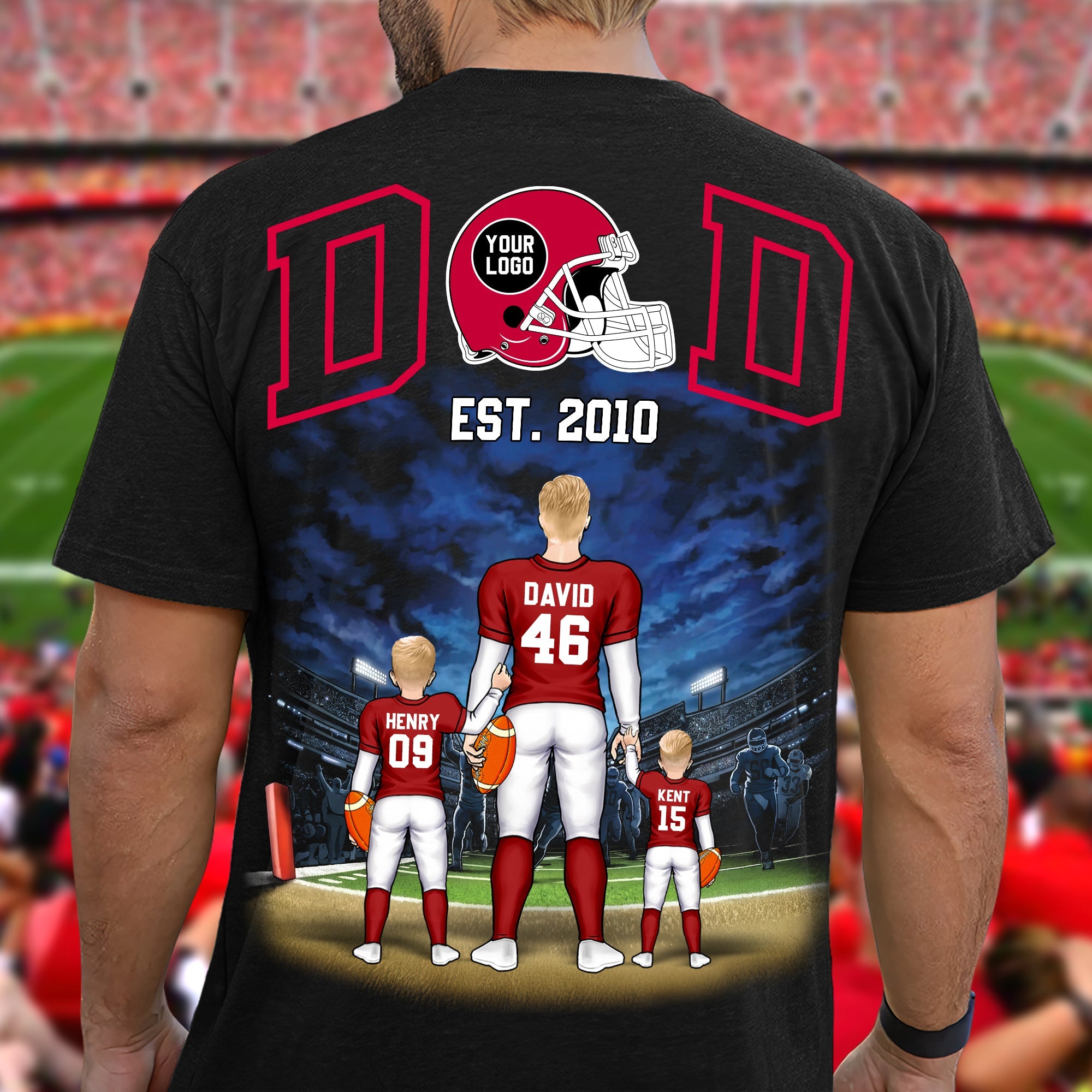 “For the Sport Lover Dad: A Family Tribute” - Personalized Sport Lover Dad Shirt - Gift for Dad, Grandpa, and More Shirts PopCulturePrints