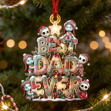 Load image into Gallery viewer, "Best Mom Ever" - Personalized Little Spooky Christmas Crew Ornament - Custom Gift for Parents, Grandparents, and Caregivers
