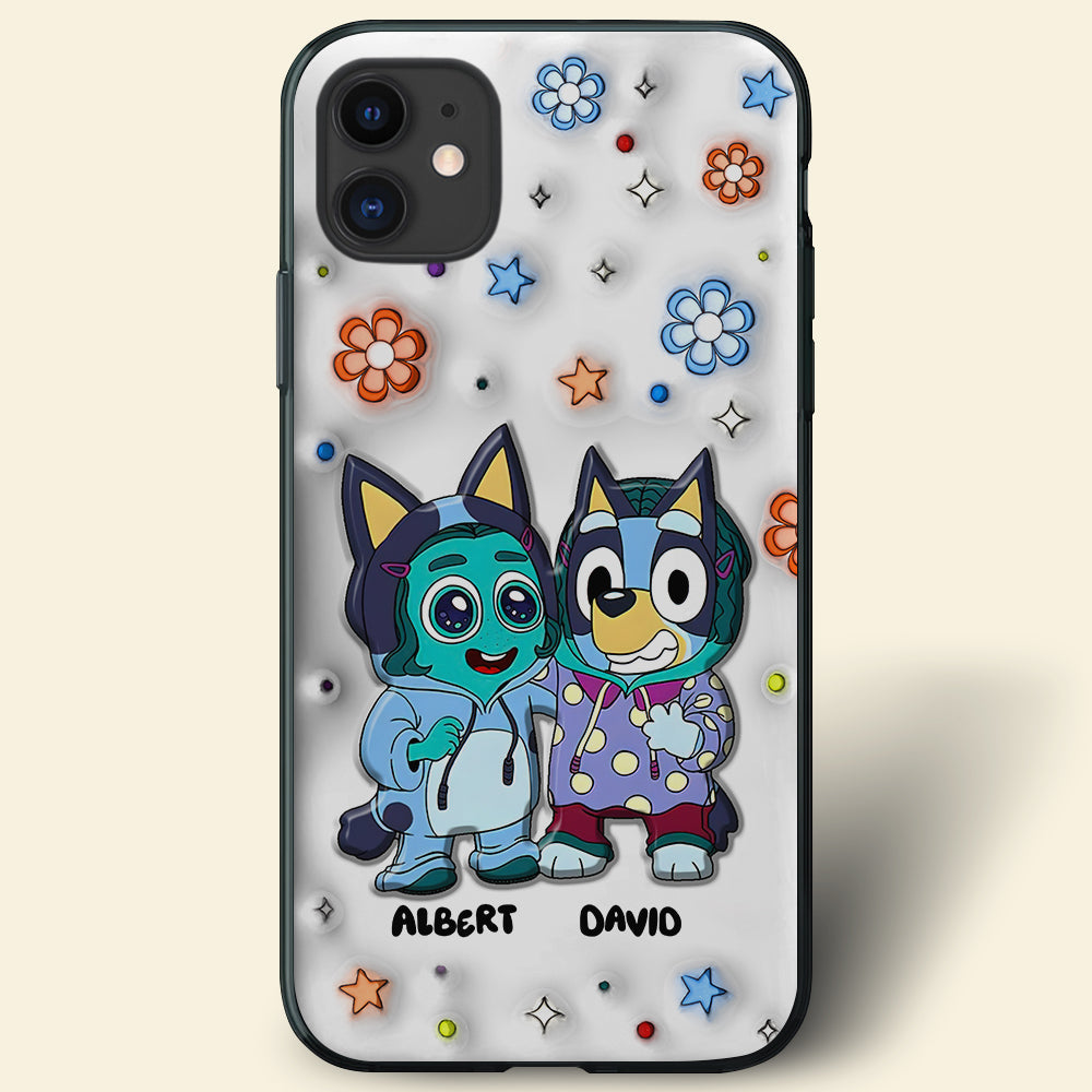 Custom Cartoon Friends Phone Case - Personalized with Names