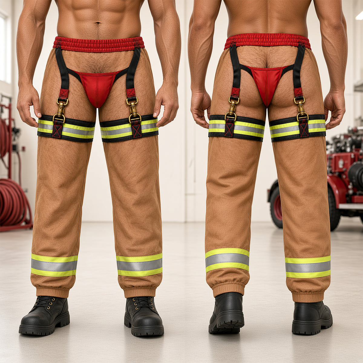 “Stay Hot, Look Cool!” - Funny Firefighter Sweatpants - Personalized Gift for Firefighters, Friends, and Family