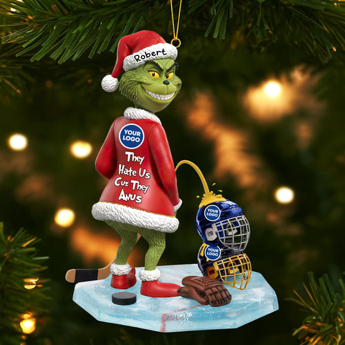 They Hate Us Cuz They Anus - Funny Rivalry Christmas Ornament - Personalized Gift for Sports Fans Ornament PopCulturePrints