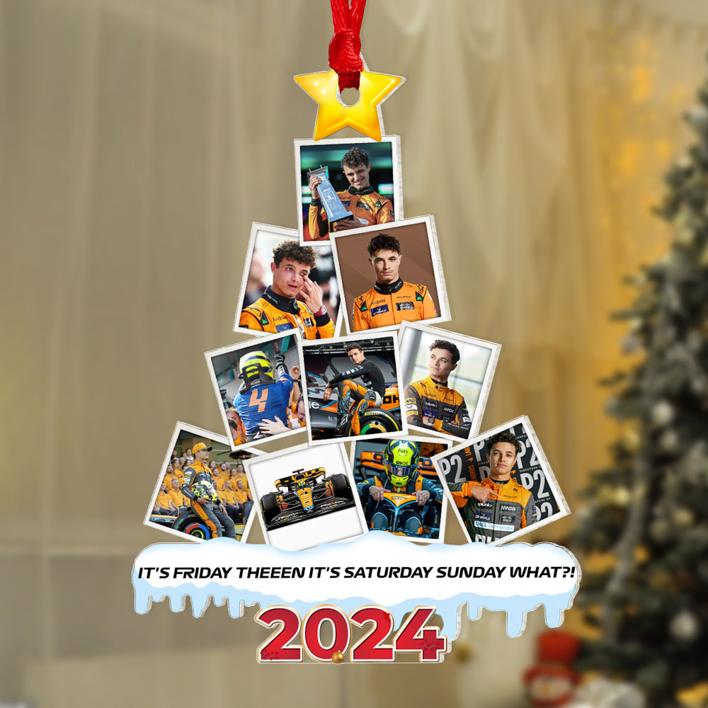 Personalized Racing Fan Christmas Ornament - Photo Collage 2024