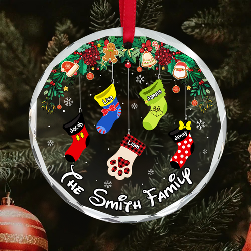 Personalized Family Christmas Ornament - Custom Stockings Design Ornament PopCulturePrints