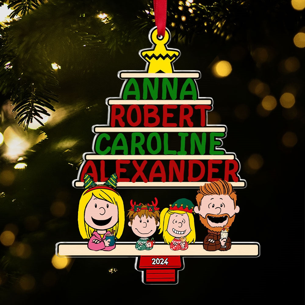 Personalized Family Christmas Ornament - Custom Names and Year