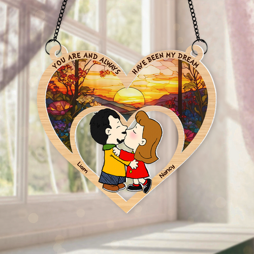 Personalized Love Suncatcher Ornament for Couples Suncatcher PopCulturePrints