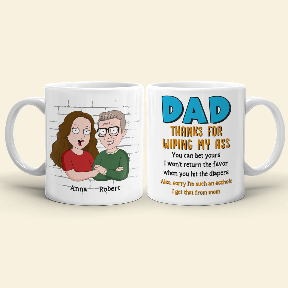 Funny Personalized Cartoon Father's Day Coffee Mug Coffee Mug PopCulturePrints