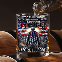 Load image into Gallery viewer, Proudly Supporting Our Veterans - Personalized Round Glass Gift Glass PopCulturePrints
