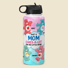 Load image into Gallery viewer, Personalized &#39;Mom Cares A Lot&#39; Water Bottle with Custom Names Water Bottles PopCulturePrints
