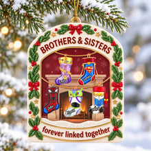 Load image into Gallery viewer, Forever Linked Together: Personalized Brothers and Sisters Christmas Stockings Acrylic Ornament - Unique Gift for Family
