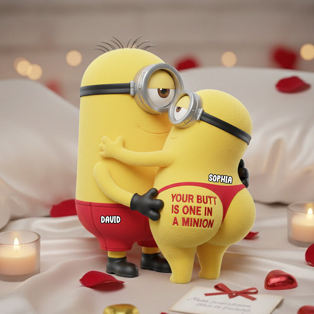 “Your Butt Is One In A Minion” - Naughty Couple Custom Shape Pillow - Personalized Gift for Couples Pillow PopCulturePrints