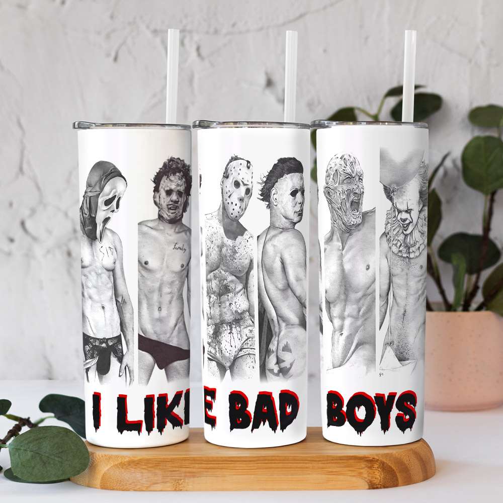 Horror Film Bad Boys Skinny Tumbler - Personalized Gift