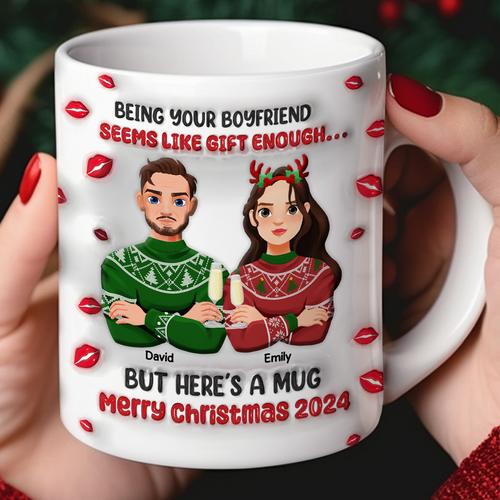 Custom Couple Christmas Mug | Personalized Holiday Gifts | Valentine's Day Gifts Coffee Mug PopCulturePrints