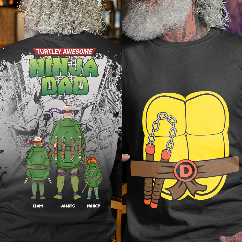 Turtley Awesome Dad Personalized Shirt: Inspired by Iconic Heroes