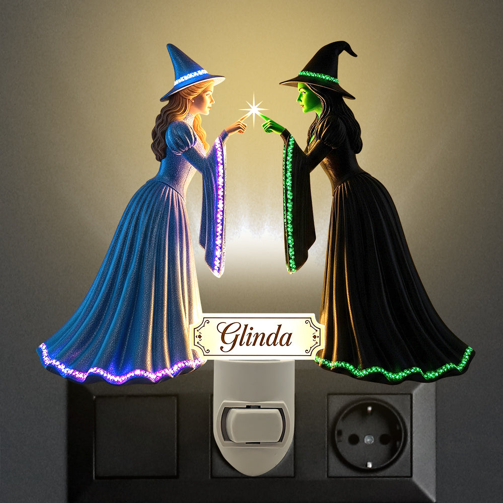 Illuminate Your Halloween Spirit: Witch Duo Personalized Night Light - Custom Gift for Movie Fans Night Lights PopCulturePrints