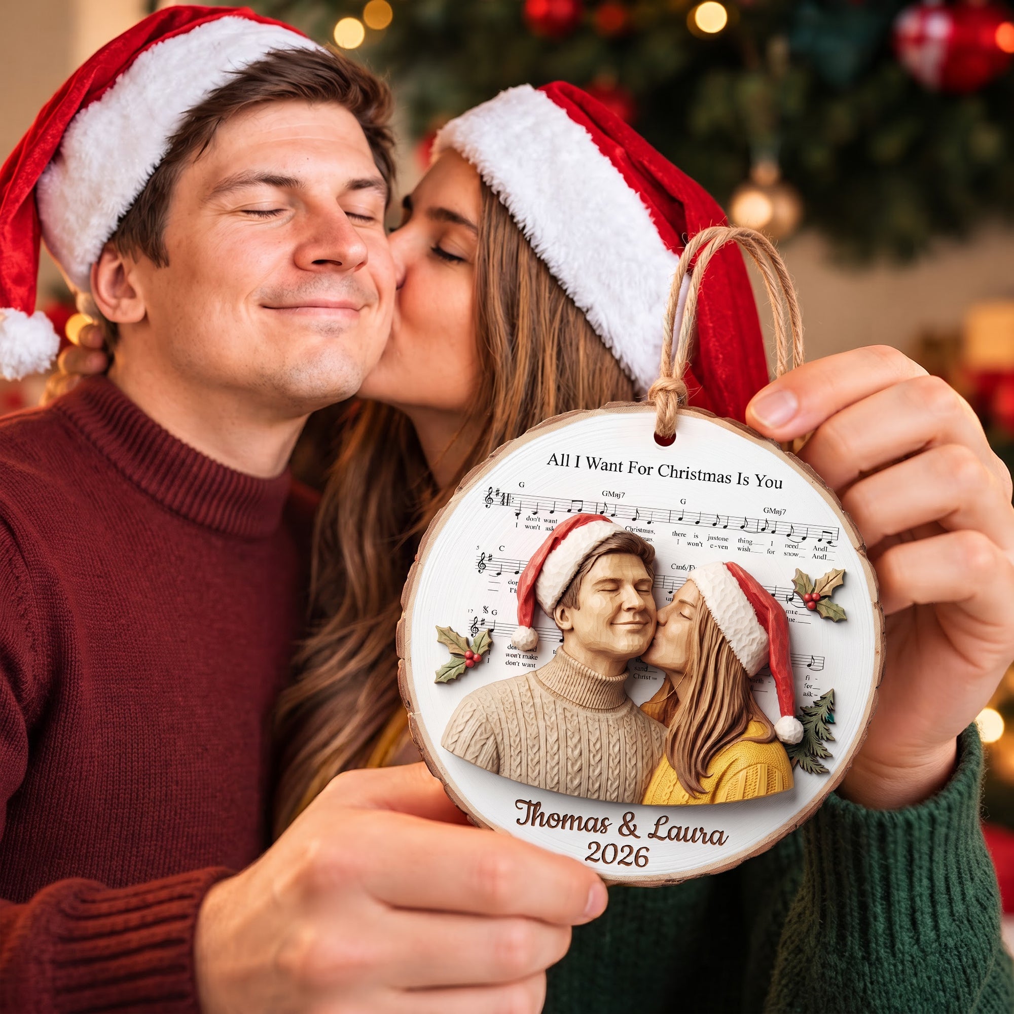All I Want For Christmas Is You - Personalized Couple Love Christmas Ornament