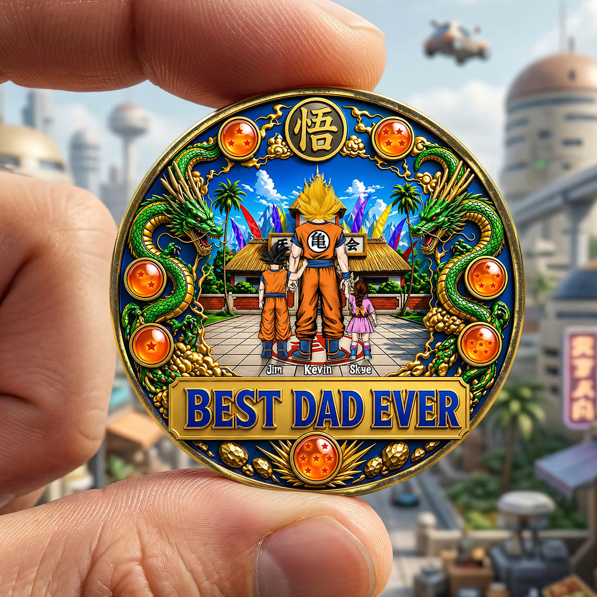 Best Dad Ever - Personalized Metal Coin for Dads & Grandpas Coin PopCulturePrints