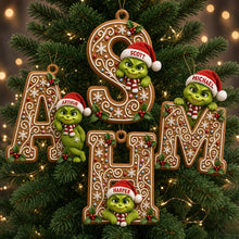 Load image into Gallery viewer, “Spread Holiday Cheer with Personalized Charm” - Whimsical Character Initial Alphabet Ornament - Personalized Christmas Gift
