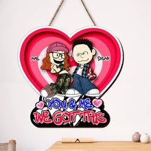Load image into Gallery viewer, Personalized Y2K Heart Shape Wooden Sign for Couples Wood Sign PopCulturePrints
