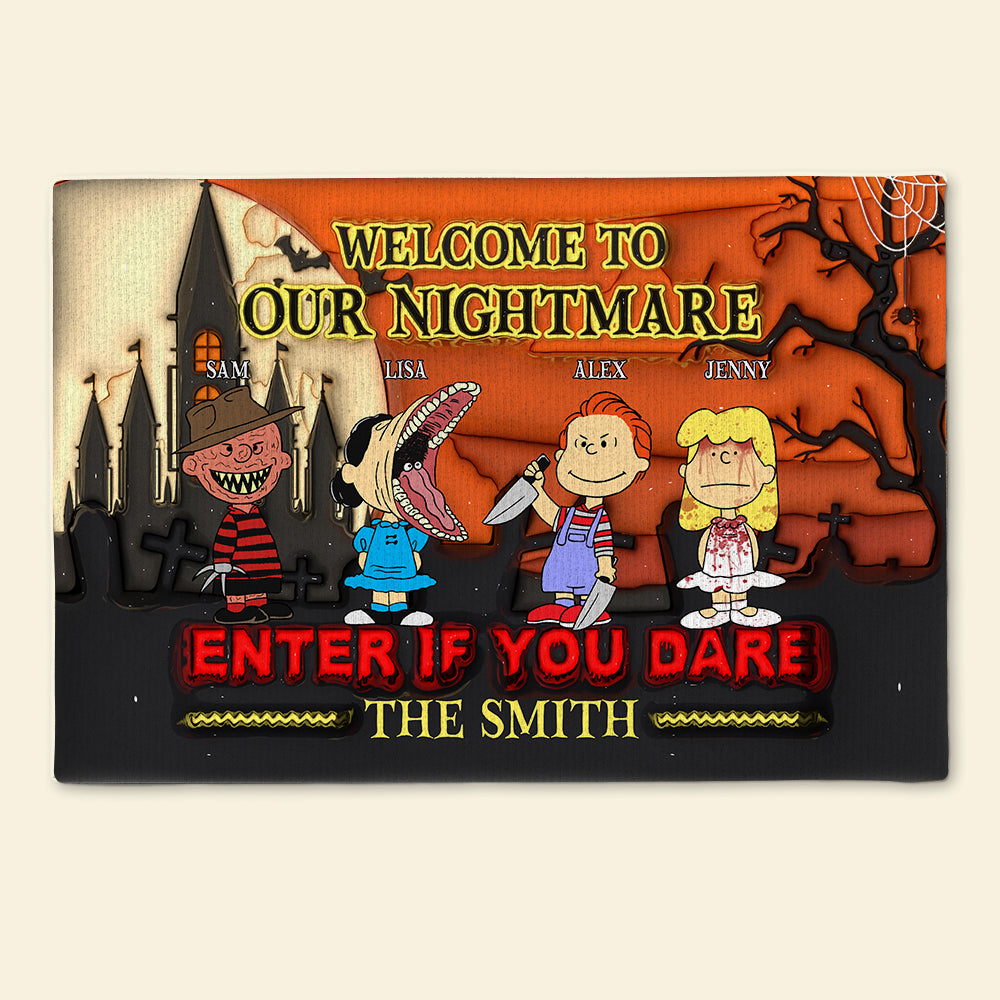 Personalized Family Halloween Doormat - Welcome to Our Nightmare