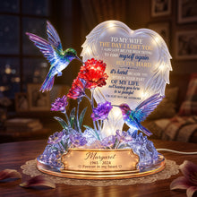 Load image into Gallery viewer, Forever in My Heart - Personalized Hummingbird Couple Light Box

