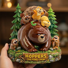 Load image into Gallery viewer, Embrace Adventure: Cute Bear with Otter Friends Acrylic Plaque - Personalized Gifts for Pond Crew Shaped Plaques PopCulturePrints

