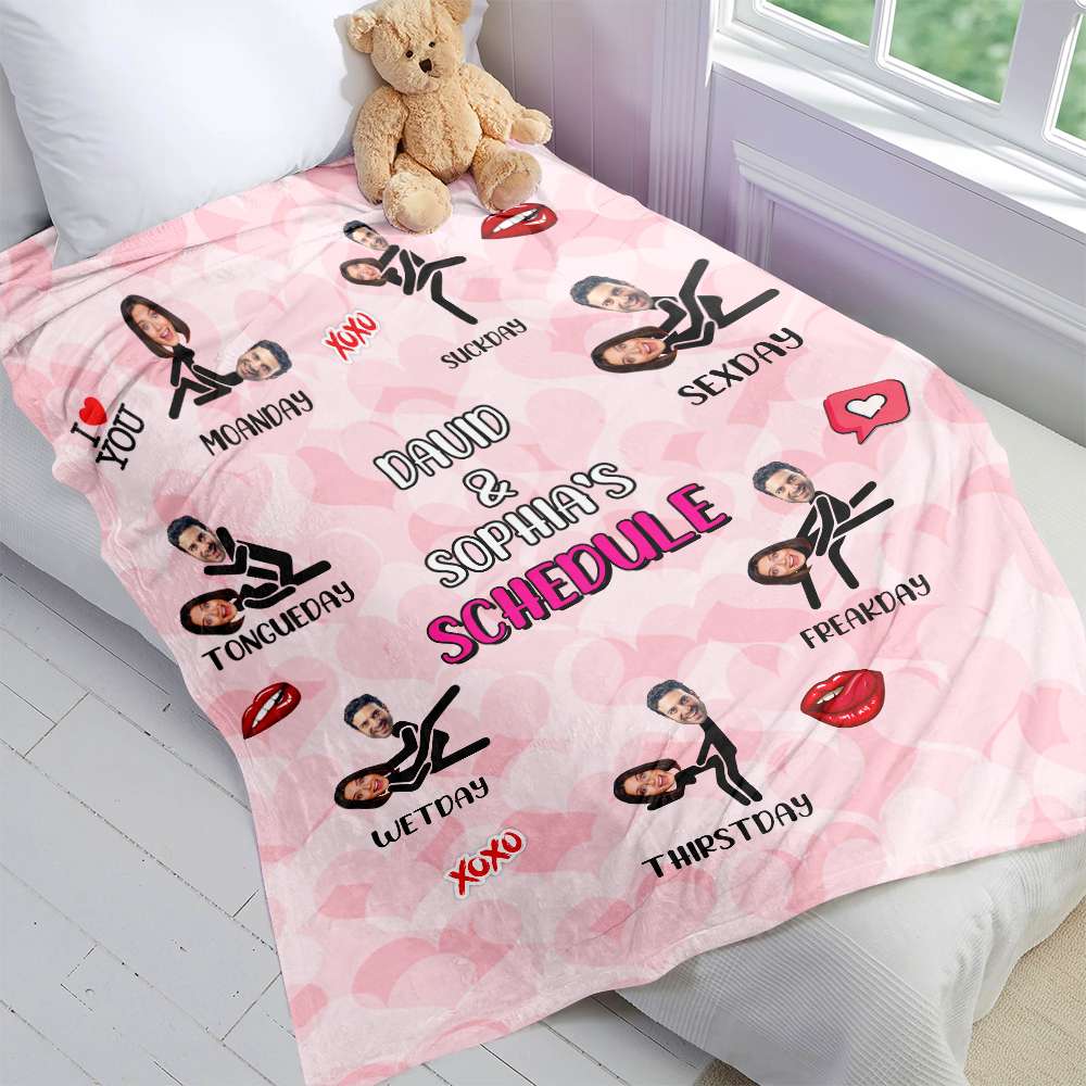 Personalized Naughty Couple Blanket - Custom Photo Gift for Couples Blanket PopCulturePrints