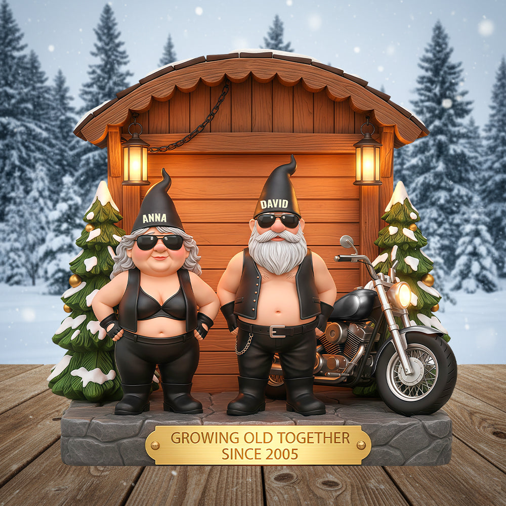 Growing Old Together - Personalized Acrylic Light Box for Biker Couples Light Box PopCulturePrints