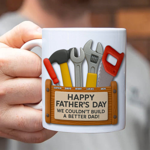 Happy Father's Day - We Couldn't Build a Better Dad! Personalized Toolbox Coffee Mug Coffee Mug PopCulturePrints