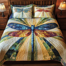 Load image into Gallery viewer, Vibrant Dragonfly Quilt Bedding Set - Perfect Gift for Nature Lovers Blanket PopCulturePrints
