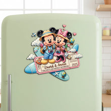 Load image into Gallery viewer, Together Is Our Happiest Destination - Personalized Travel Couple Acrylic Fridge Magnet Fridge Magnet PopCulturePrints
