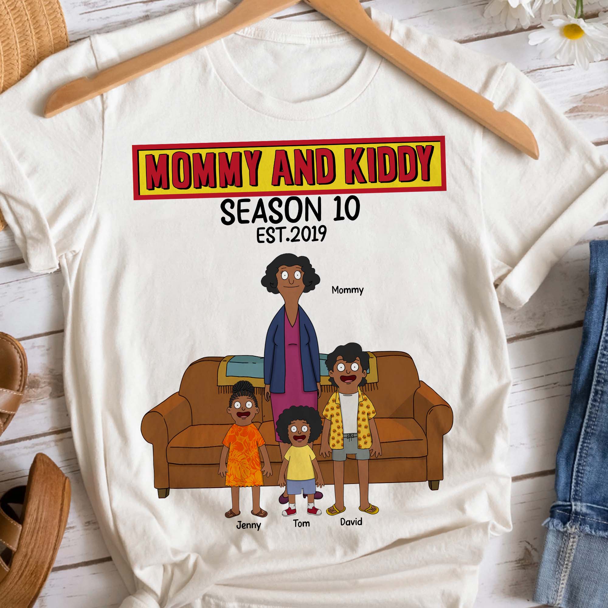 "Celebrate Every Moment with Love - Personalized Mommy and Kiddy Shirt for Mom, Grandma, and Loved Ones!" Shirts PopCulturePrints