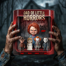 Load image into Gallery viewer, “For the Dad Who Laughs at Horror” - Customizable Dad Of Little Horrors Acrylic Plaque - Perfect Gift for Dads and Grandpas Shaped Plaques PopCulturePrints
