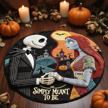 Load image into Gallery viewer, “Embrace the Spooky Spirit!” - Spooky Couple Round Mat - Personalized Halloween Gift for Couples, Friends, and Family
