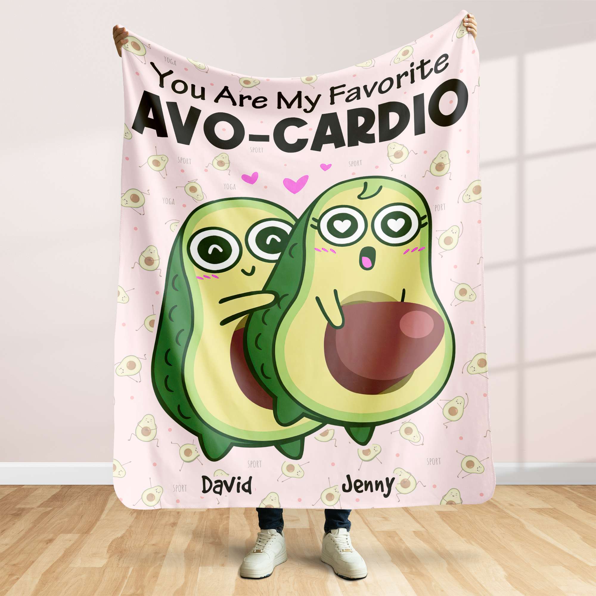 Personalized Avo-Cardio Blanket for Couples Blanket PopCulturePrints