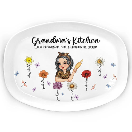 Grandma's Kitchen: Where Memories Are Made - Personalized Plate for Grandmas & Moms Plate PopCulturePrints