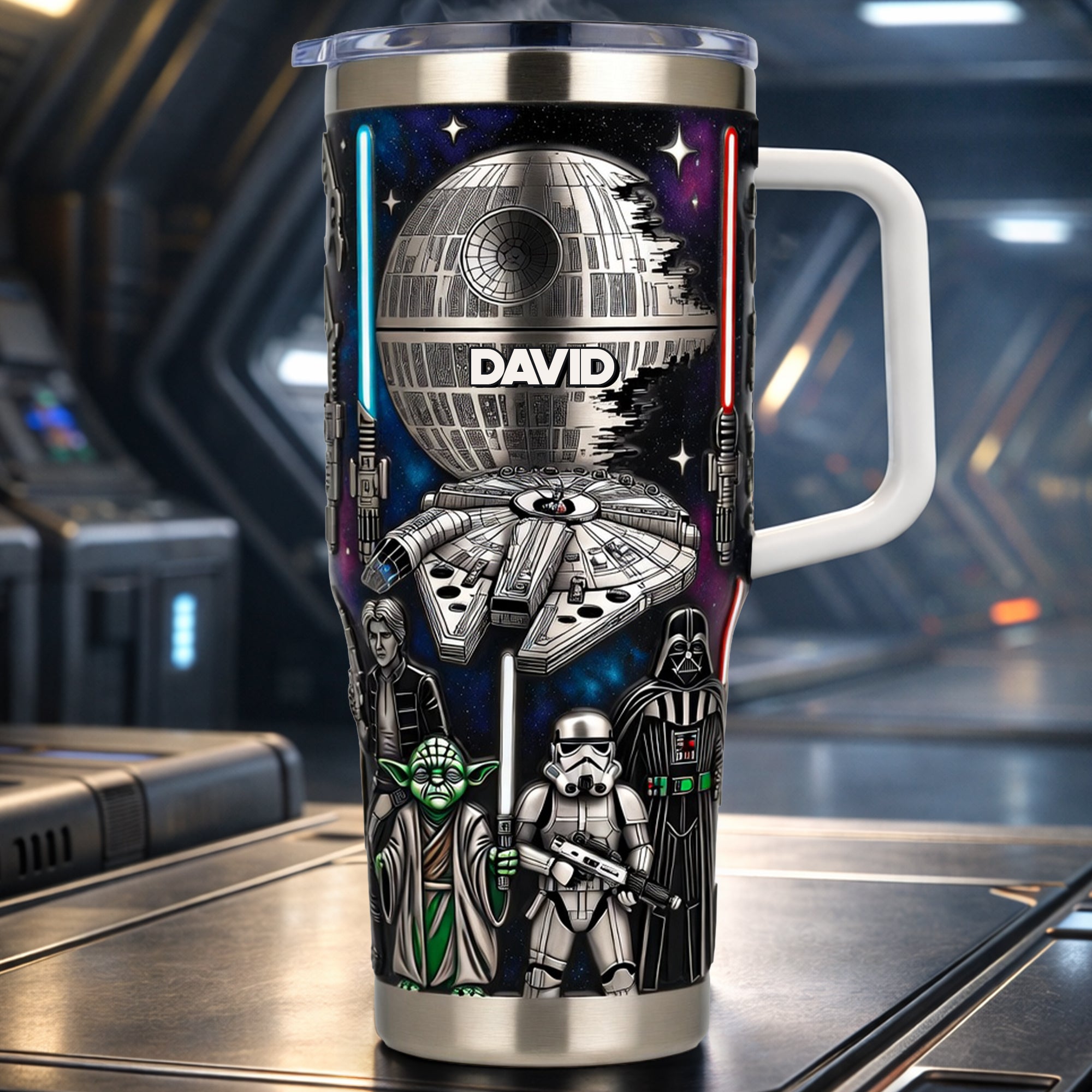 “Unleash the Galaxy!” - Futuristic Space Warrior Tumbler - Personalized Gifts for Sci-Fi Lovers, Space Enthusiasts, and Unique Gifting Occasions Tumbler Cup PopCulturePrints