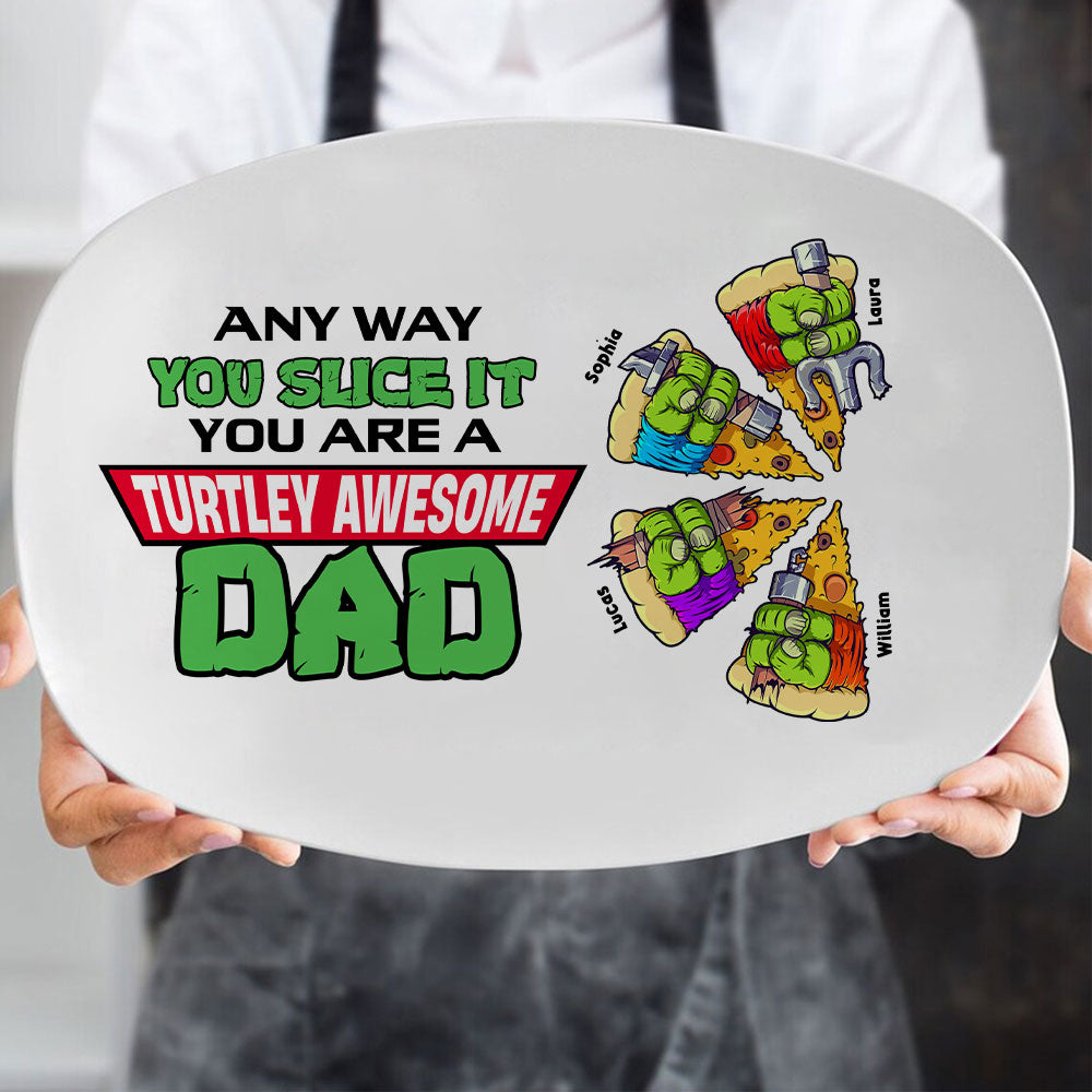 Personalized 'Turtley Awesome Dad' Plate Plates PopCulturePrints