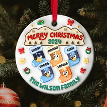 Load image into Gallery viewer, Personalized Family Christmas Ornament - Festive Stocking Design
